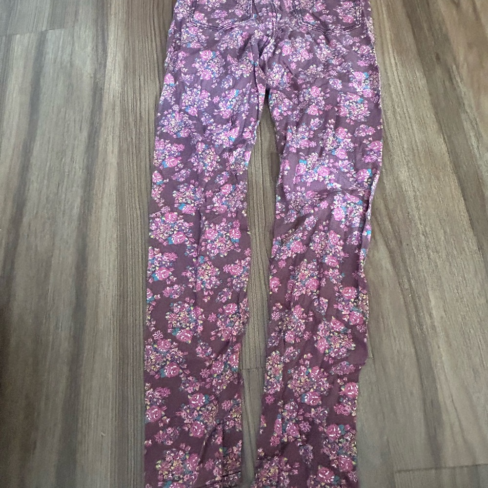 Floral Kids Pants - Purple and Pink